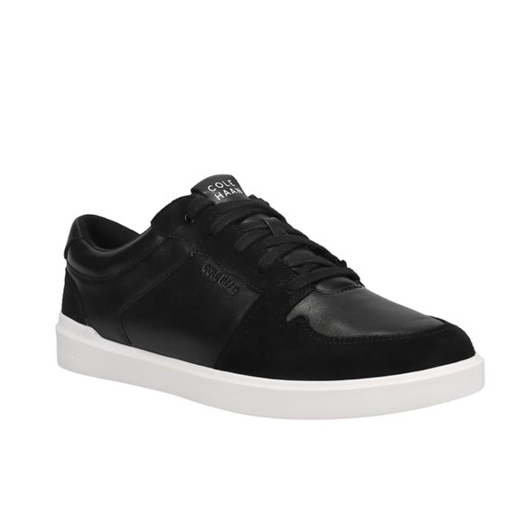cole haan Women's Grand Crosscourt Modern Tennis Sneaker, Black Leather/Suede, 6 - Picture 1 of 3